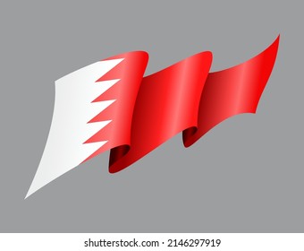 Bahraini flag wavy abstract background. Vector illustration.
