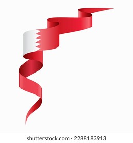 Bahraini flag wavy abstract background. Vector illustration.