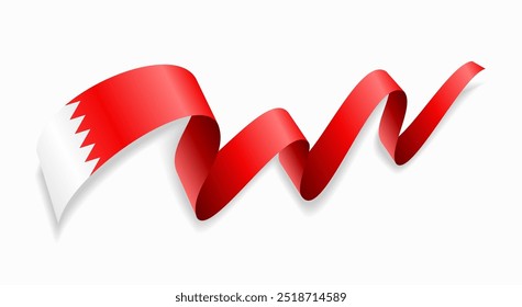 Bahraini flag wavy abstract background. Vector illustration.