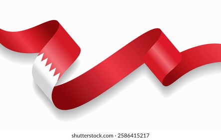 Bahraini flag wavy abstract background. Vector illustration.
