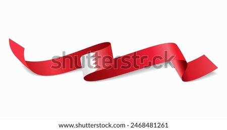 Bahraini flag wavy abstract background. Vector illustration.