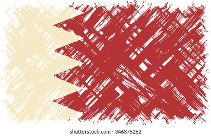 Bahraini grunge flag. Vector illustration. Grunge effect can be cleaned easily.