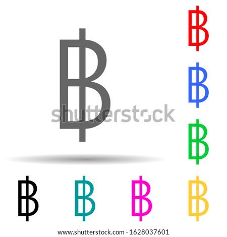 baht multi color style icon. Simple glyph, flat vector of crepto currency icons for ui and ux, website or mobile application