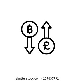 Baht and pound sterling exchange line icon. linear style sign for mobile concept and web design. Symbol, logo illustration. Vector graphics

