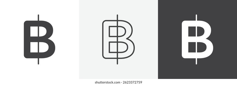 Baht sign icons collection vectors for web ui