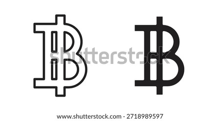 Baht sign for mobile app, editable designs