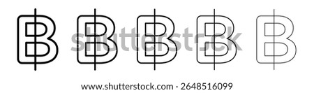 Baht signs filled flat sign concept for web design.