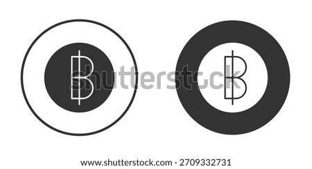 Baht signs symbol sign in solid style.