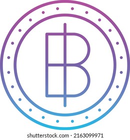 Icono de vector baht. Se puede usar para imprimir, móviles y aplicaciones web.