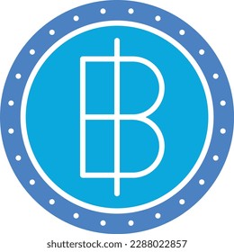 Icono de vector baht. Se puede usar para imprimir, móviles y aplicaciones web.
