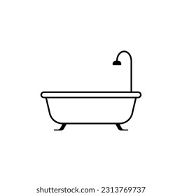
Bahtub Icon. Bath, Toiletries Symbol.
