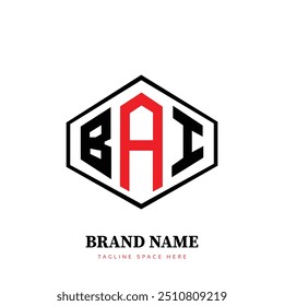 Projeto de logotipo de forma de gota de água da letra BAI. BAI drop logotipo design simples.