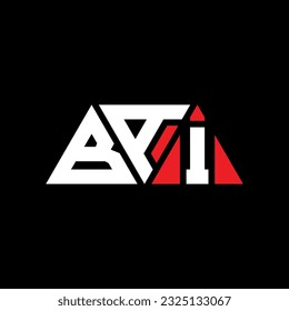 Diseño del logotipo de la letra del triángulo BAI con forma de triángulo. Monograma de diseño del logotipo del triángulo BAI. Plantilla de logotipo vectorial del triángulo BAI con color rojo. Logotipo triangular BAI Diseño sencillo, elegante y lujoso