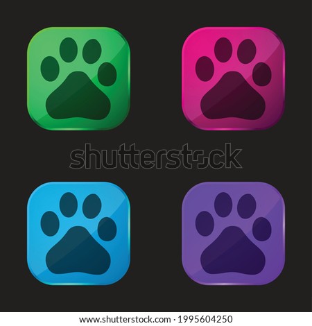 Baidu four color glass button icon