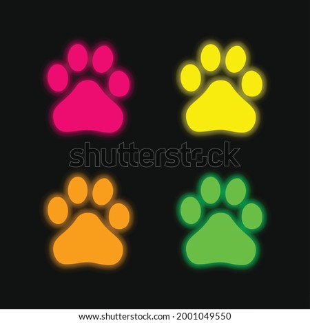 Baidu four color glowing neon vector icon