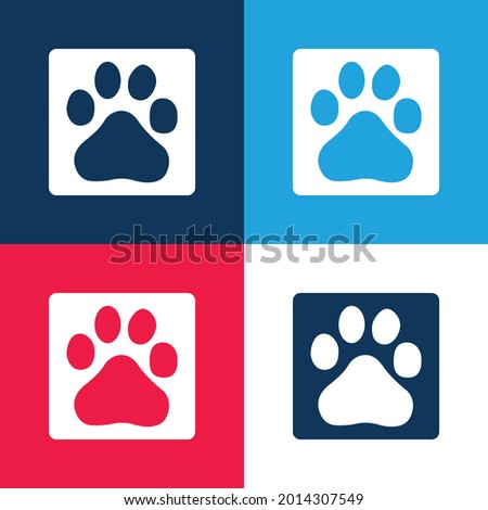 Baidu Logo blue and red four color minimal icon set