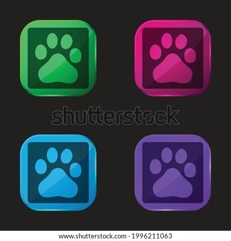 Baidu Logo four color glass button icon