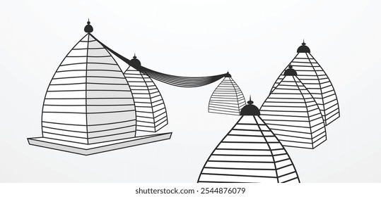 Ilustración de Arte vectorial de contorno de Baidyanath Dham