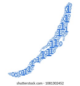 Baikal Lake Map collage icon of one and zero digits in different sizes. Vector digital symbols are combined into Baikal Lake Map composition design concept.