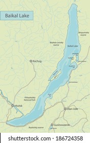 Baikal Lake Map, Russia