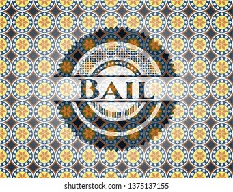 Bail arabesque style emblem. arabic decoration.