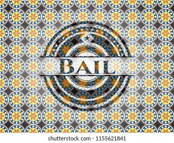 Bail arabic emblem background. Arabesque decoration.