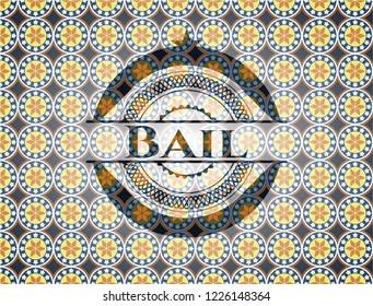 Bail arabic emblem background. Arabesque decoration.