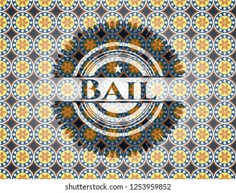 Bail arabic style emblem. Arabesque decoration.