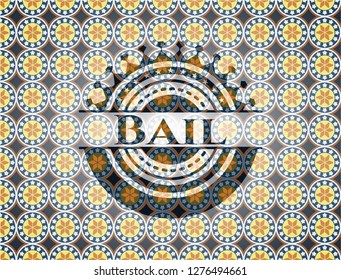 Bail arabic style emblem. Arabesque decoration.