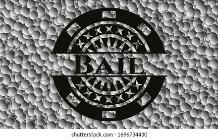 Bail-Schwarz-Emblem mit grauem Hintergrund. Vektorillustration Illustration. Detaillierte Angaben.