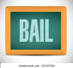 bail board sign illustration design over a white background