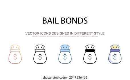 Bail Bonds-Symboldesign auf weißem Hintergrund, Stockgrafik