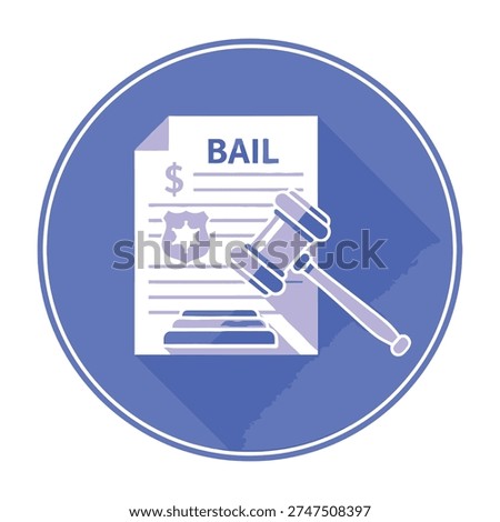 Bail document with gavel symbolizing legal process and justice system