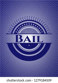 Bail emblem with denim texture