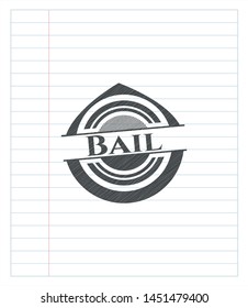 Bail emblem drawn in pencil. Vector Illustration. Detailed.