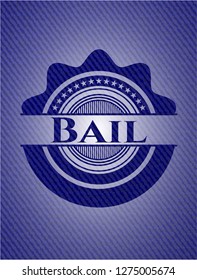 Bail emblem with jean background