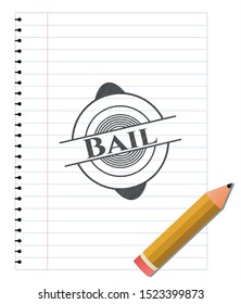 Bail emblem with pencil effect. Vector Illustration. Detailed.