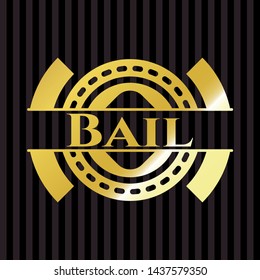 Bail Gold Badge Or Emblem. Vector Illustration. Detailed.