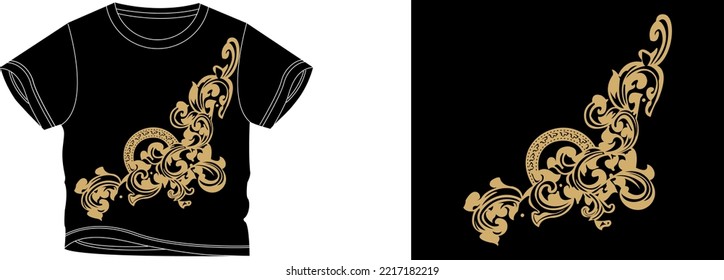 Bail gold t-shirt design background color is a black and t-shirt color is a black beautiful color and beautiful design