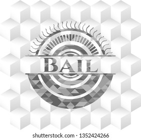 Bail grey emblem with cube white background