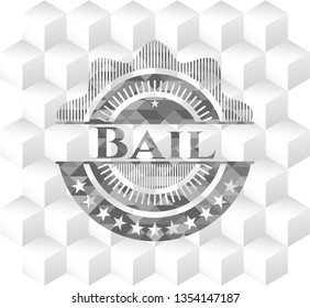 Bail grey emblem with cube white background