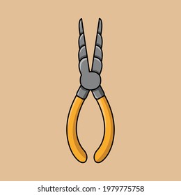 Bail making pliers cartoon vector icon illustration