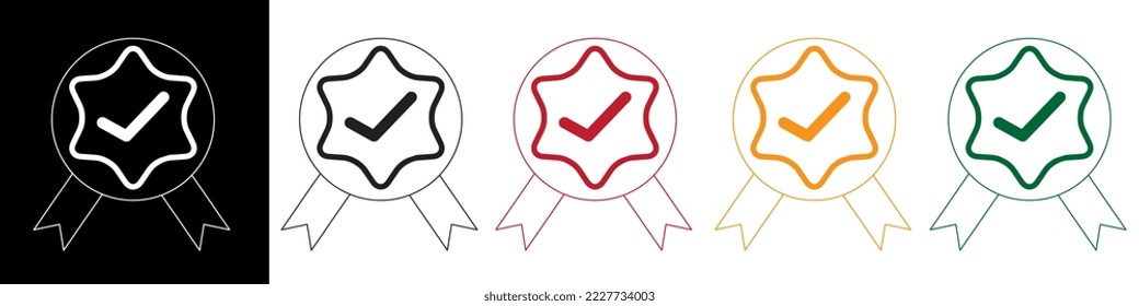 Bail or medal thin line icon. minimal concept of consumer control or guarantee symbol. flat stroke trend modern difference win logotype graphic design simple lineart element on background.Eps10 Vector