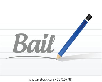 bail message sign illustration design over a white background