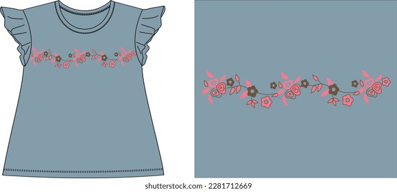 bail on chest flowers graphic design vector