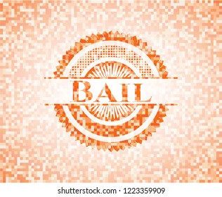 Bail orange mosaic emblem with background