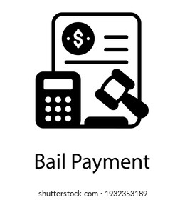 Bail payment solid icon design