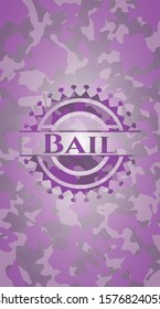 Bail pink on camo texture. Vector Illustration. Detailed.