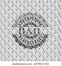 Bail silver emblem or badge. Scales pattern. Vector Illustration. Detailed. 