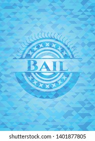 Bail sky blue emblem with mosaic background